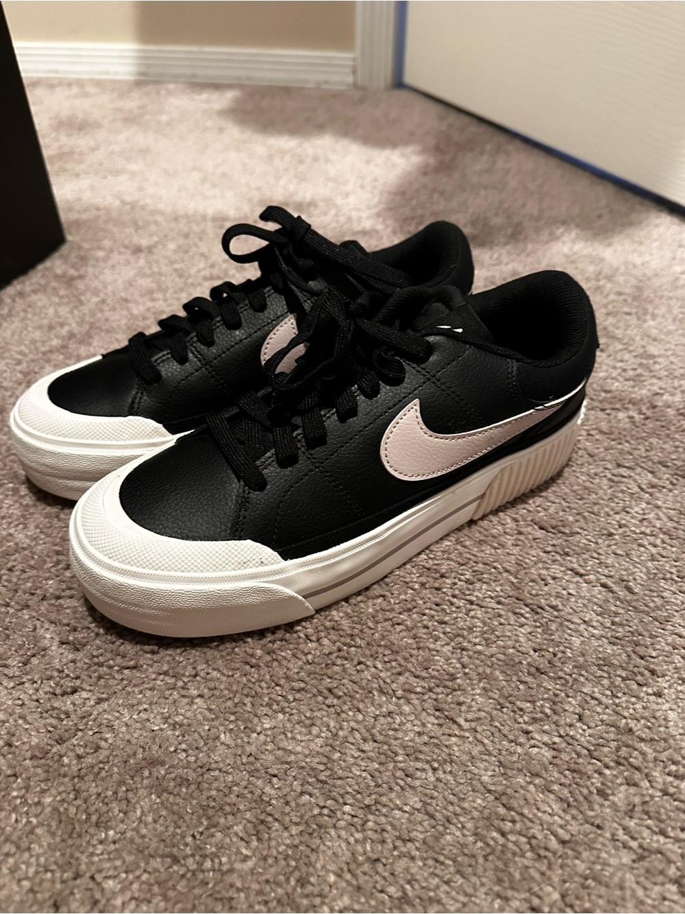 Nike Court Legacy Lift Black Platinum Violet Size 7.5 0601
